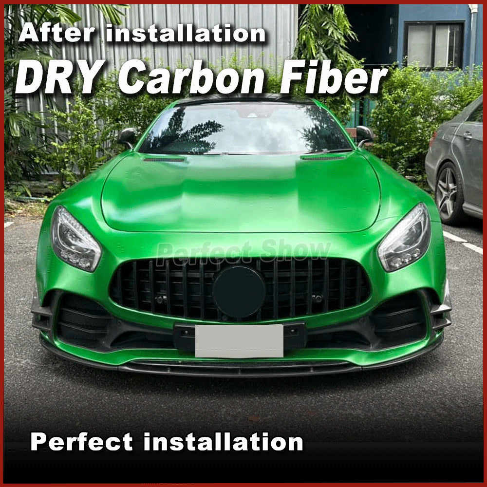 for Mercedes-Benz AMG GT R 2016-2019 Dry Carbon Front Bumper Splitters Fins Lips
