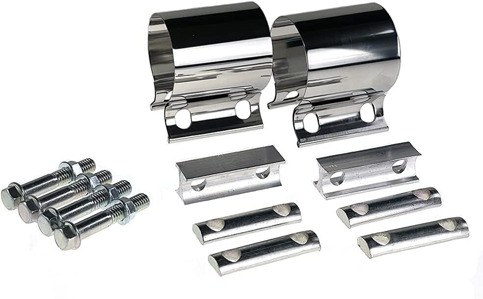 3-inch Butt exhaust clamp for combined exhaust muffler with duct connection