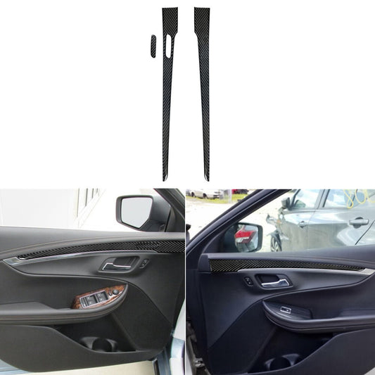 2X Front Door Interior Trim Strip Cover Carbon Fiber for Chevy Impala 2014-2020