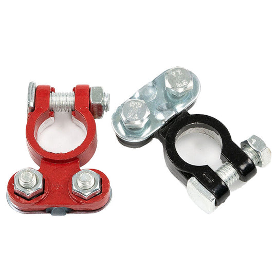 2* Positive Negative Car Battery Cable Terminals Top Post Connectors Clamp Q