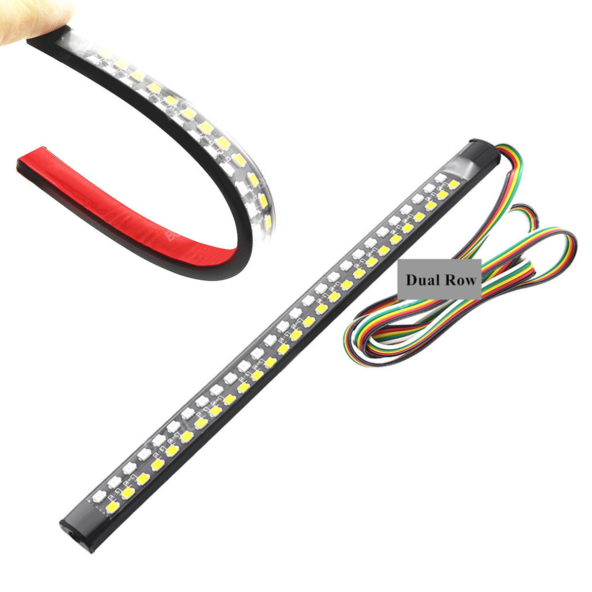 2pcs Flexible Motorcycle LED Strip LED Brake Stop Turn Signals Running Light Q