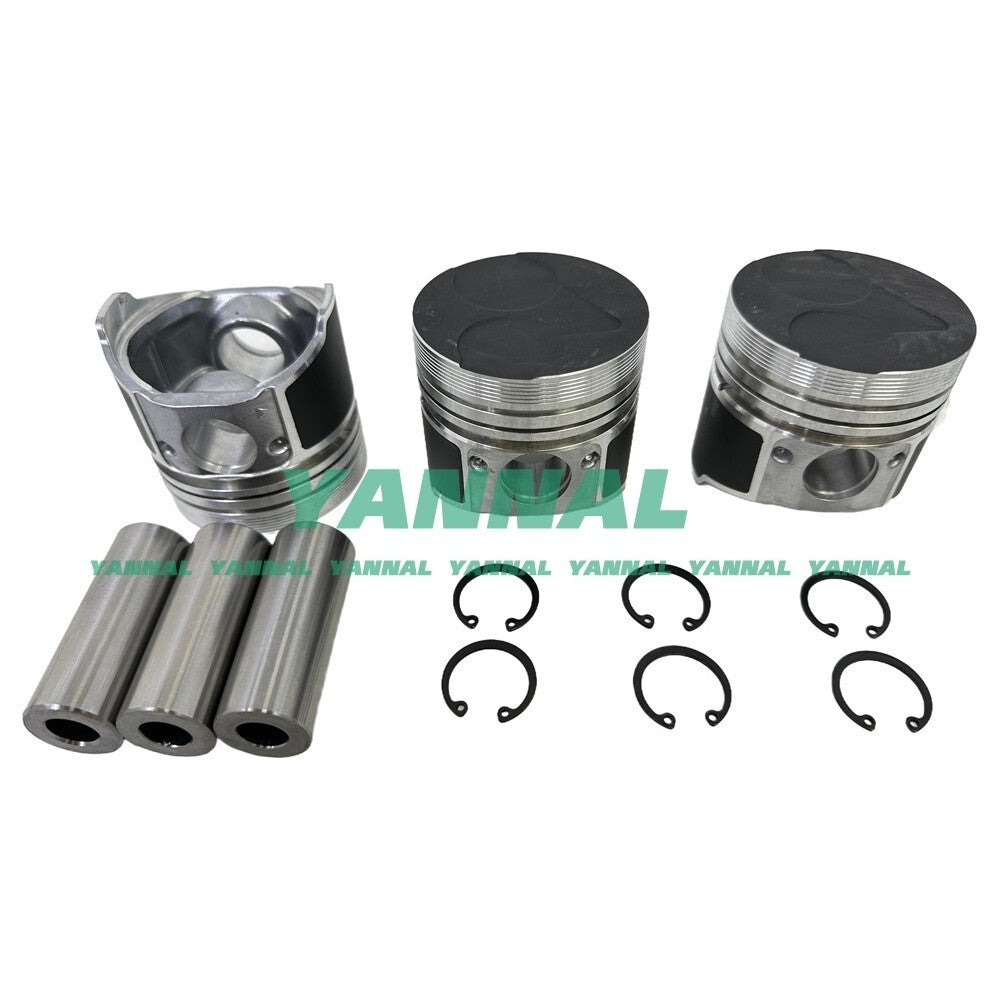 3Pcs Piston With Piston Ring+0.5mm For Kubota D950 engine (oversize)