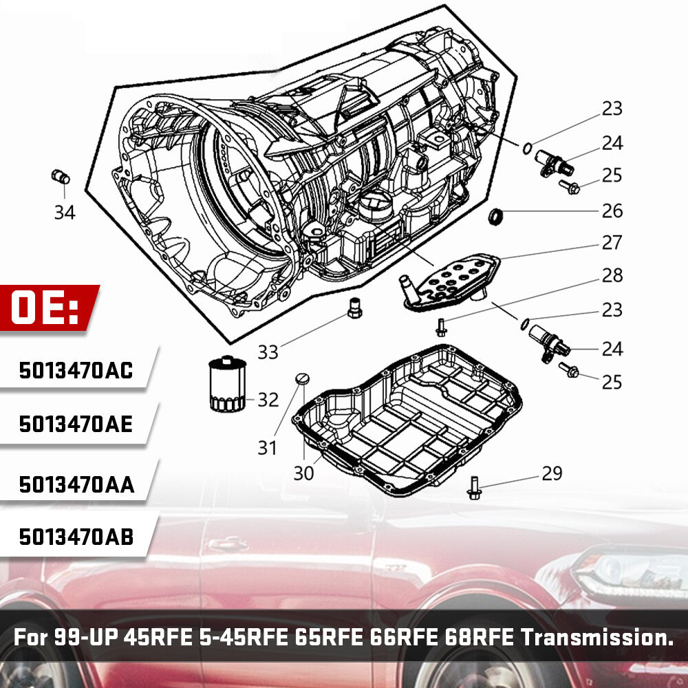 Transmission Filter Kit 5013470AC 5013470AE Replacement Auto Trans Filter Kit