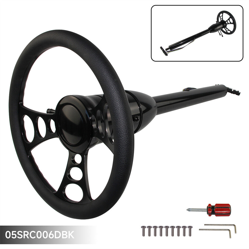 Universal GM 28'' Tilt MT Manual Steering Column GM w/9 Bolt Steering Wheel BK