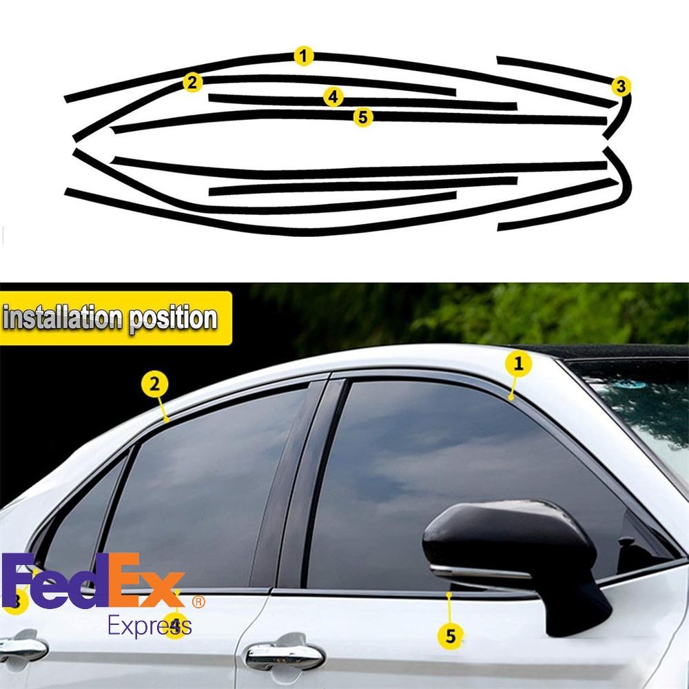 Car Chrome Delete Blackout Overlay Window Trim Bright for Toyota for Camry 2018-2023
