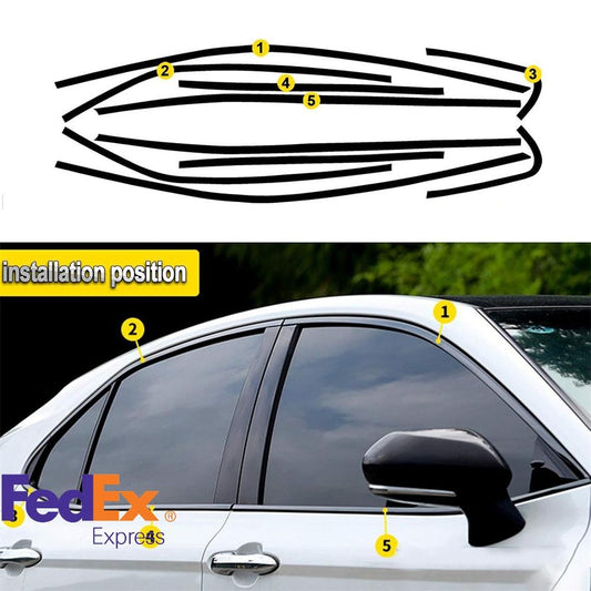 Car Chrome Delete Blackout Overlay Window Trim Bright for Toyota for Camry 2018-2023