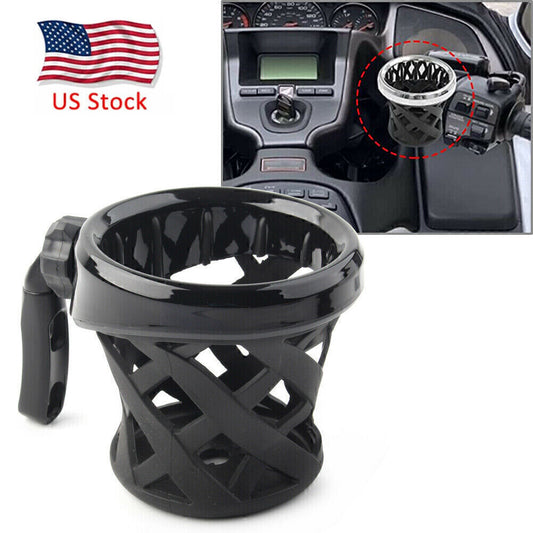 Universal for Harley Handlerbar Cup Holder Drink W/ Mesh Basket Mount Black