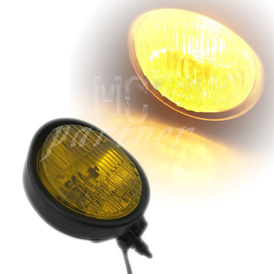 5.7 Black Retro Headlight Amber Len for Harley Old School Bobbers Custom Q