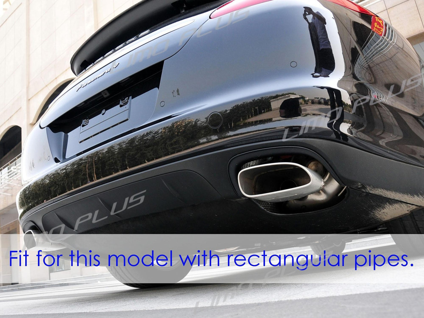 For 2010-2013 for Porsche 970 for Panamera Exhaust Tips Muffler Tailpipes Black Q