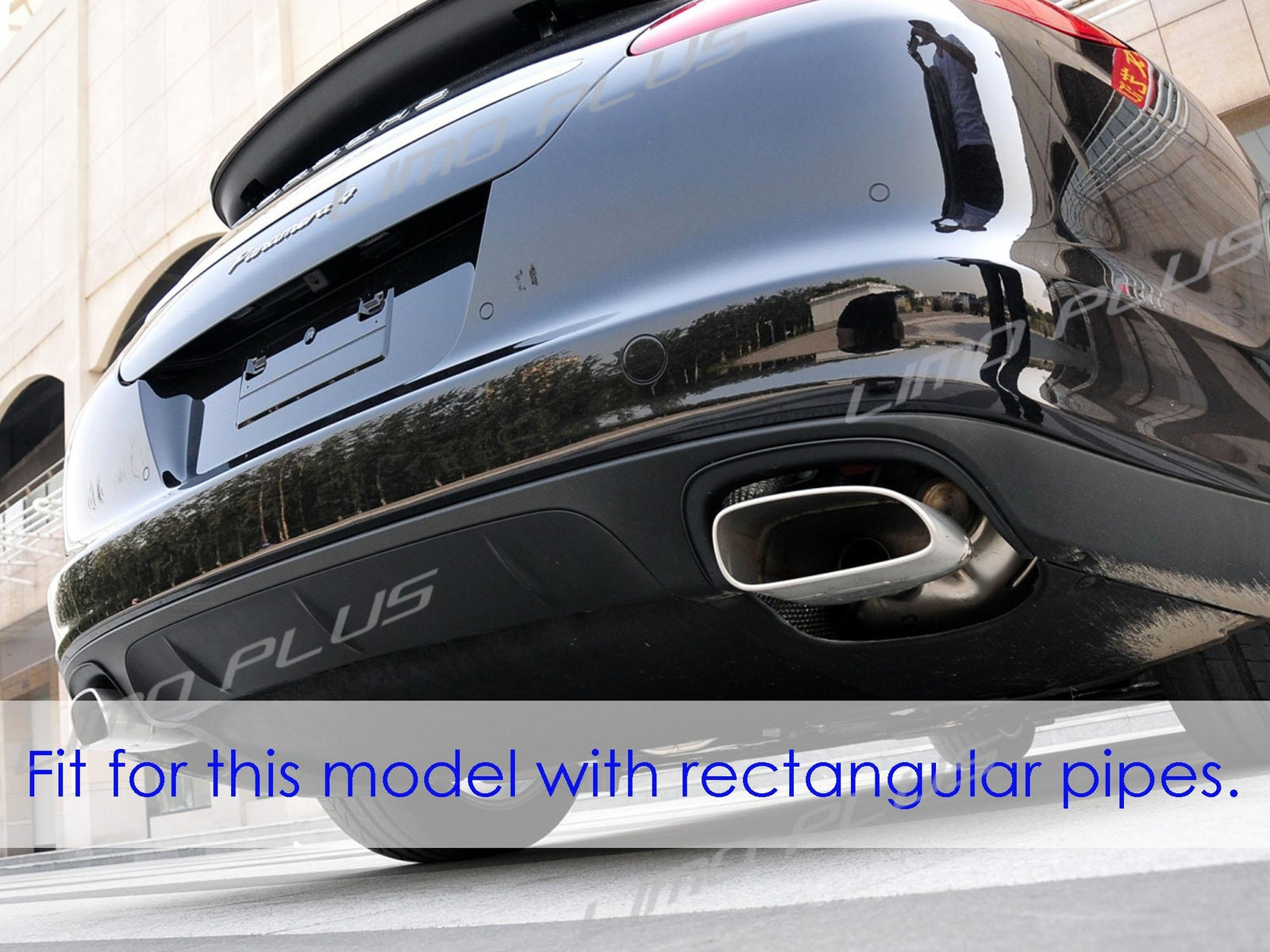 For 2010-2013 for Porsche 970 for Panamera Exhaust Tips Muffler Tailpipes Black Q