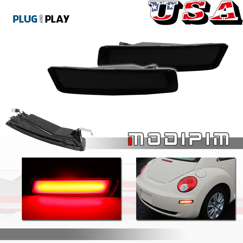 Smoke Black Lens Rear Bumper Side Marker LED Lights For 06-10 for VW Beetle - v