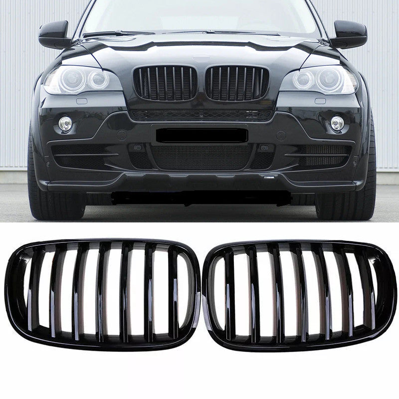 Front Bumper Kidney Grille Grill for BMW X5 E70 X6 E71 2007-2013 Gloss Black