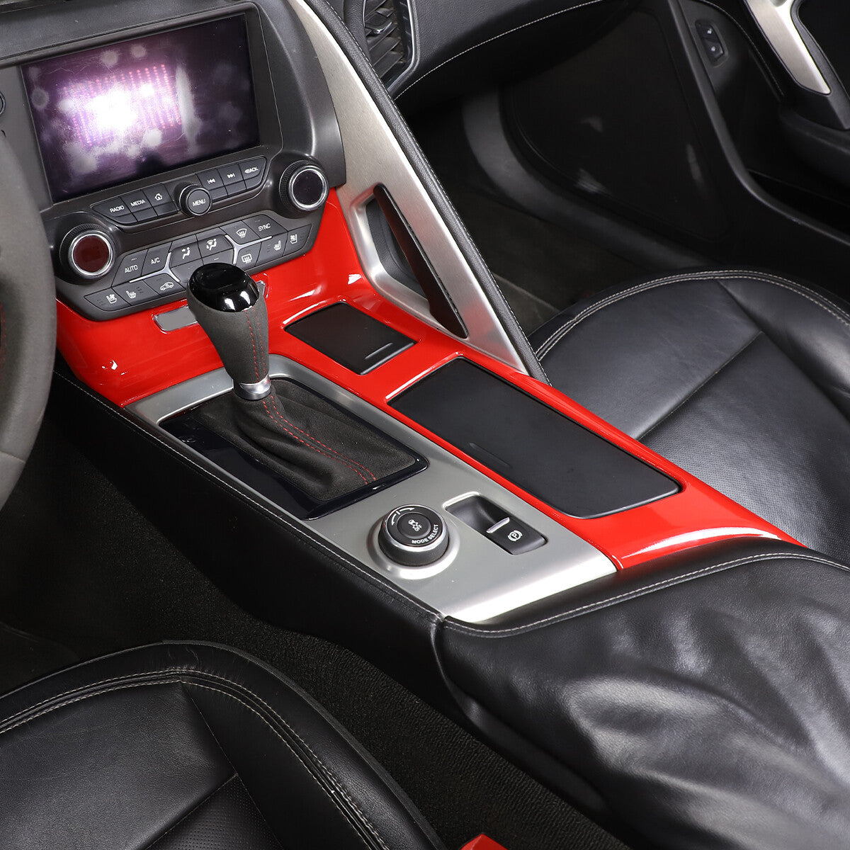 7-Piece Silver Alloy Center Multimedia Button Decal Trim for Jaguar XF 12-2015 - v