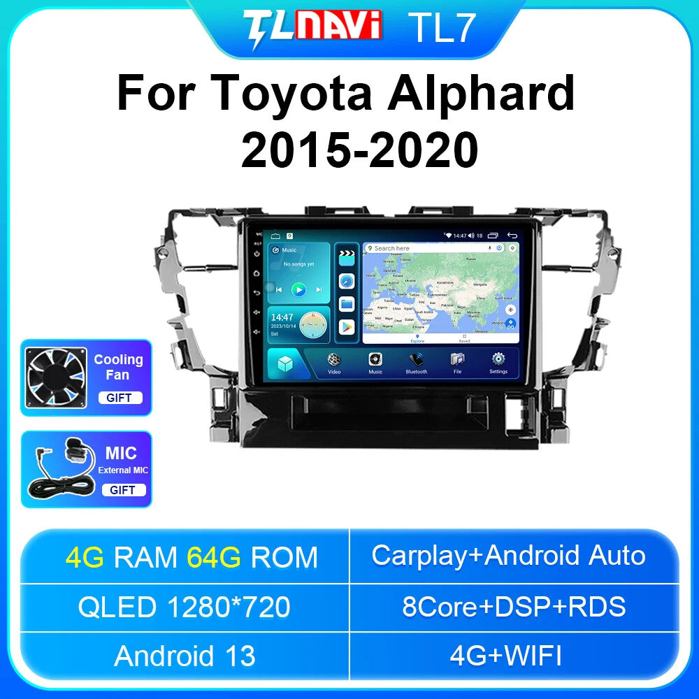 for Toyota Alphard H30 2015-2020 CarPlay Car Radio GPS Stereo Auto Player Screen