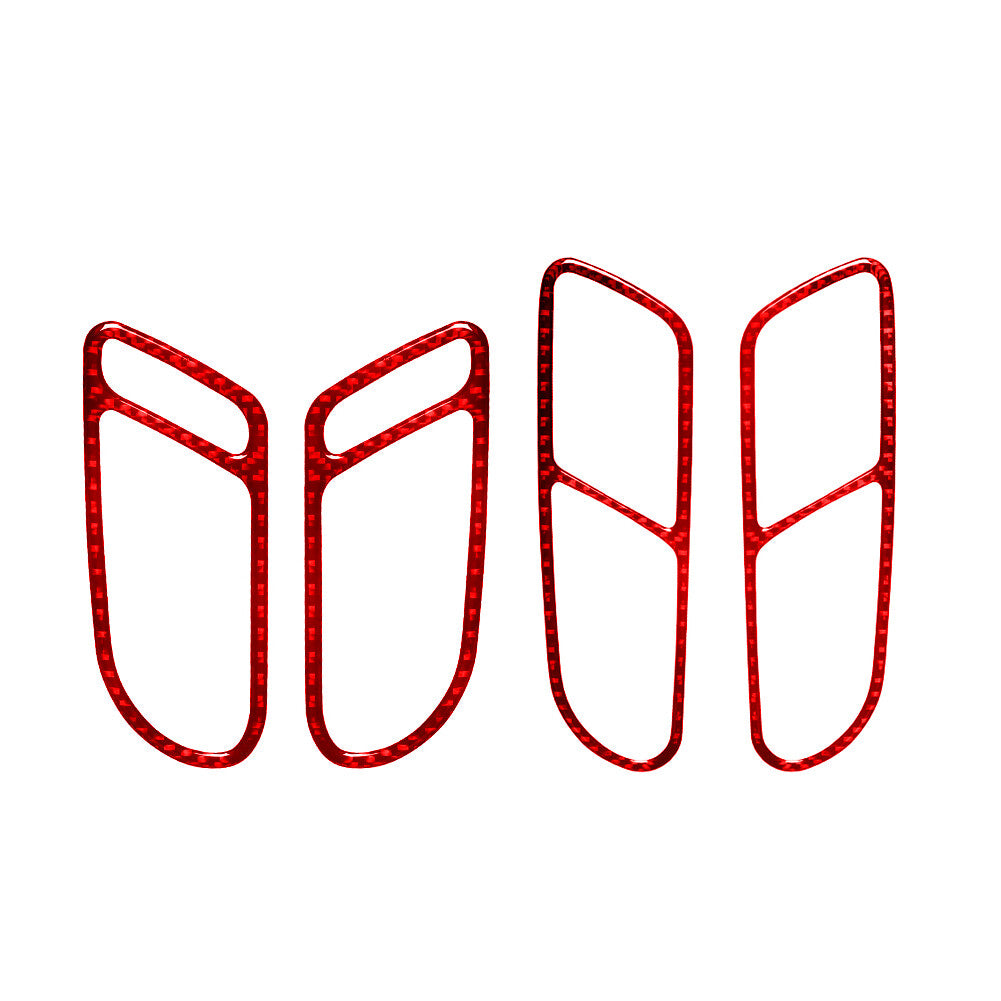 Red Carbon Fiber Rear Window Lift Panel Cover Trim For Sonic 2012-2016 v