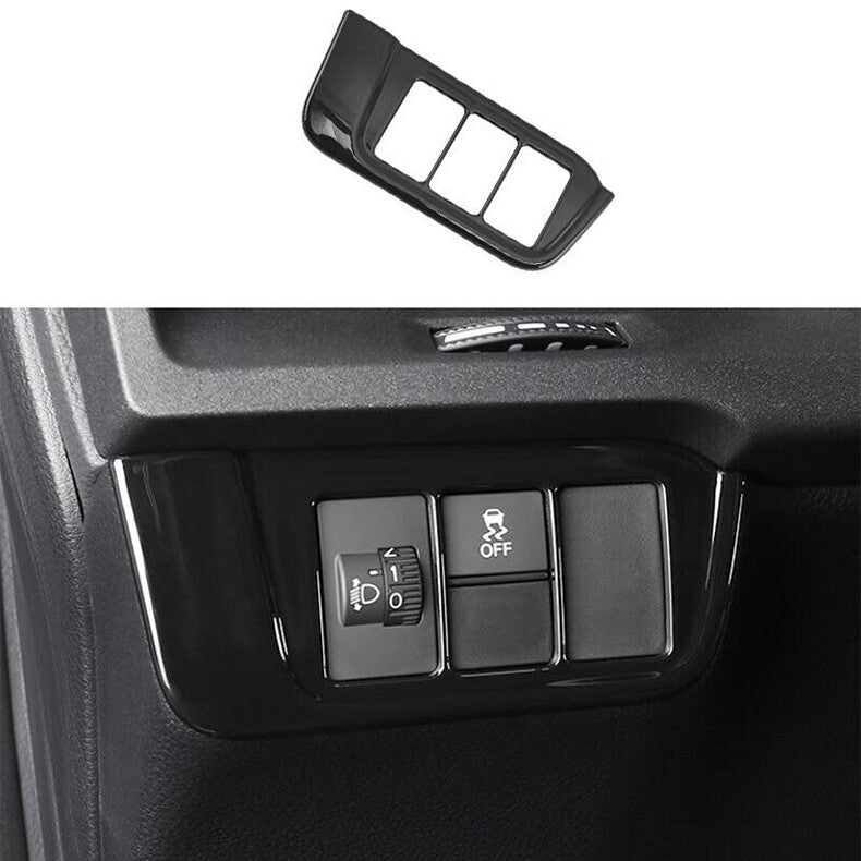 for Honda CR-V 2023-2024 Glossy Black Headlight Switch Button Cover Trim Frame