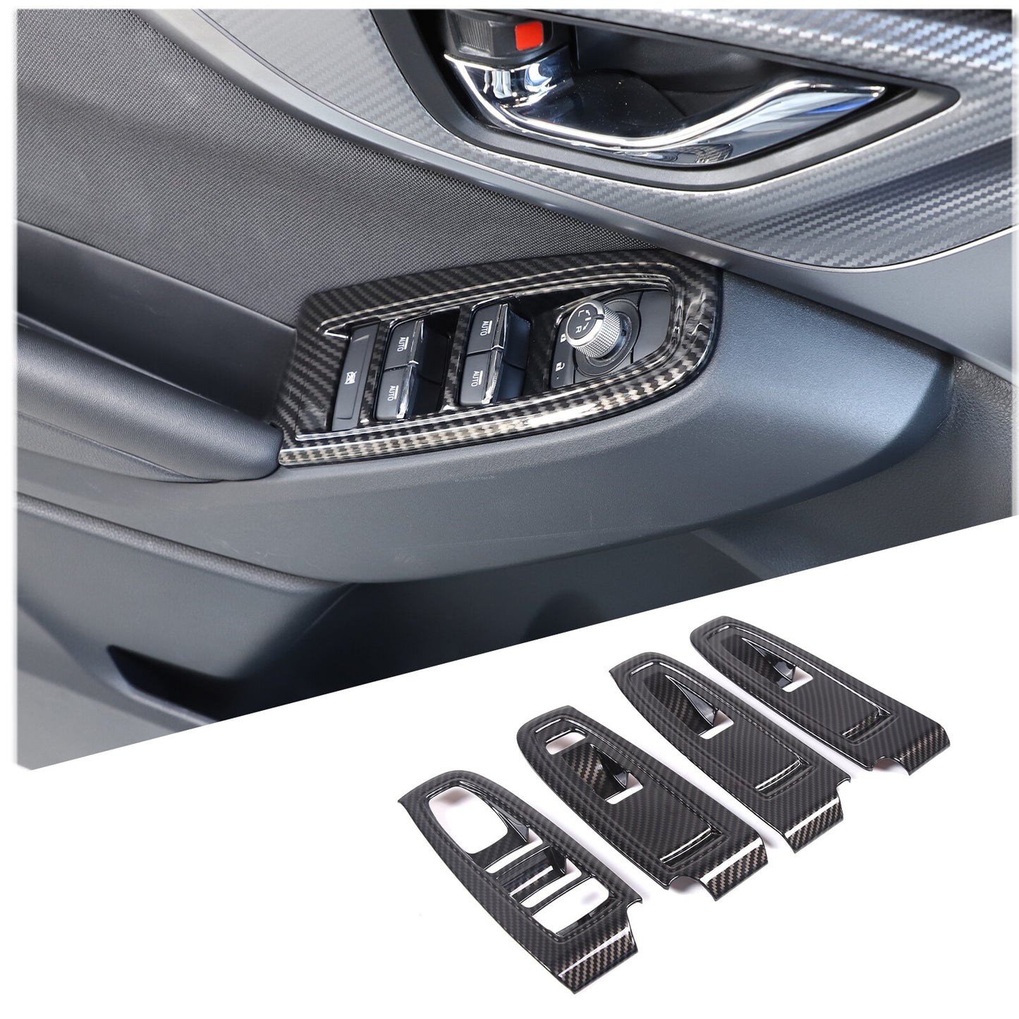 For Tacoma 2016-2022 Carbon Fiber Interior Front Door Trim- v