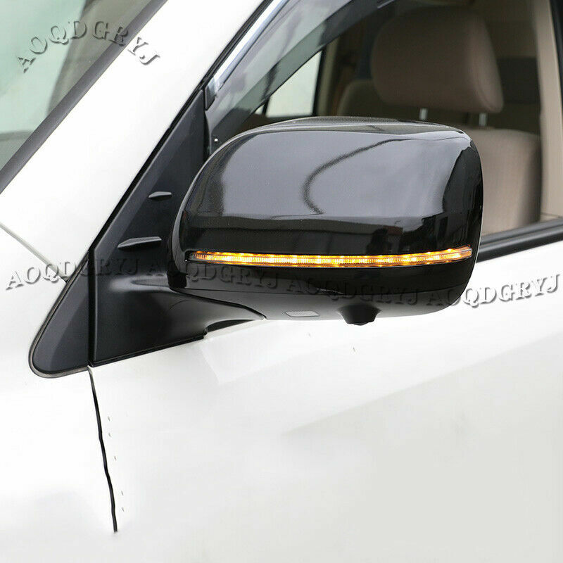 for Land Cruiser FJ/LC200 08-21 LED W/Streamer Piano black Rearview Mirror Cover