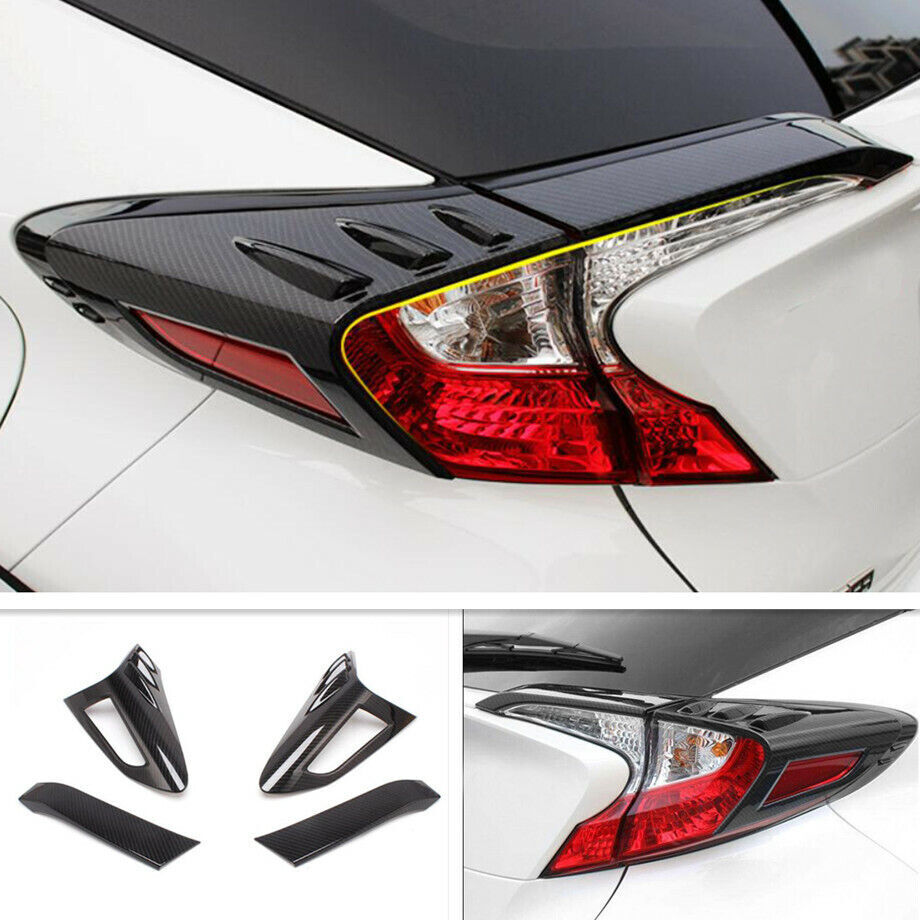for Toyota C-HR CHR 2016-2021 Carbon Fiber Car Rear Tail Light Lamp Cover Trim
