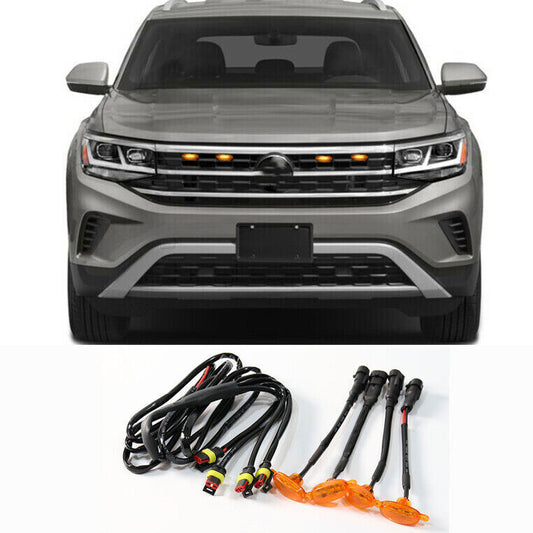 for VW Atlas Cross Sport 2018-24 yellow Style Grill LED Marker Light Kit