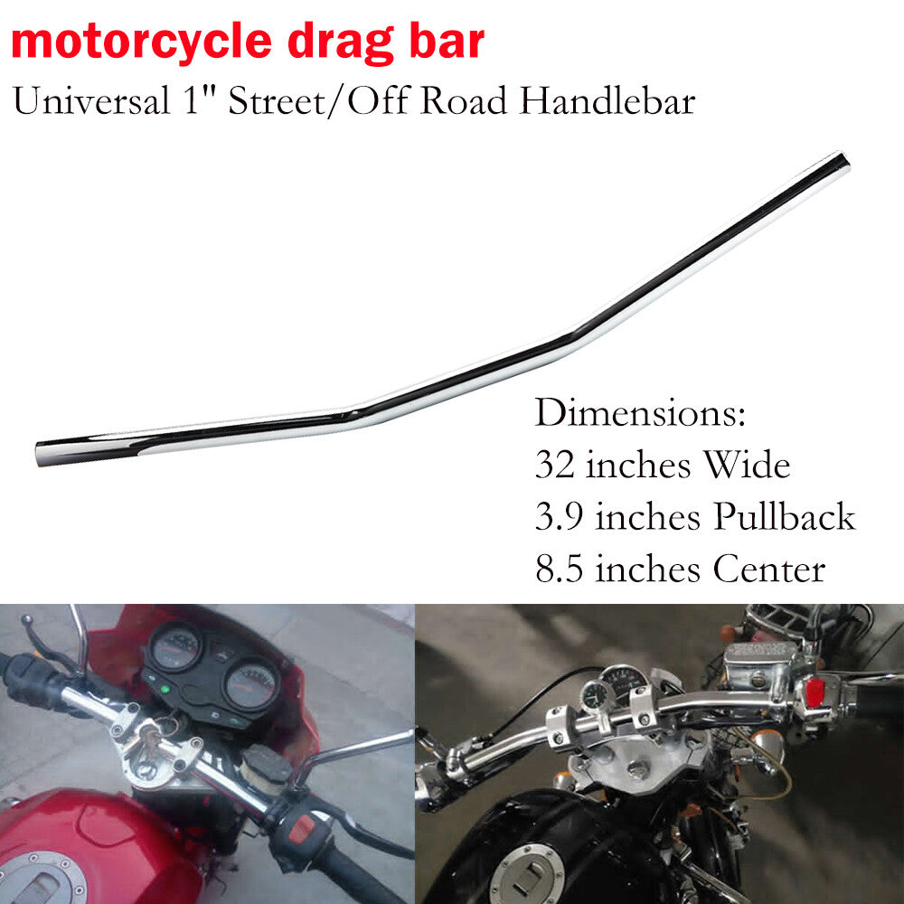 Drag Handlebar 1inch Motorcycle Bar for Harley for Honda for Yamaha Universal Chrome UK