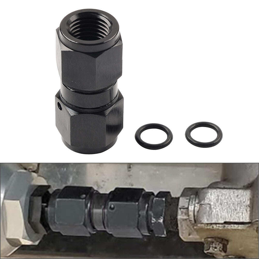 4AN Female to Female Straight Swivel Coupler Union Fitting Adapter Black