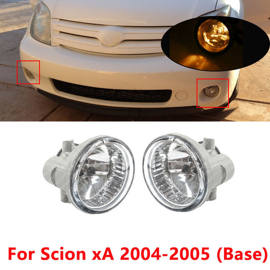 for Scion xA 2004-2005 (Base) Clear Front Bumper Fog Light Driving Lamps Pair v