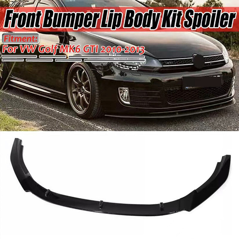 Black Front Lip Bumper Spoiler Splitter for Volkswagen for VW for Golf MK6 GTI GTD 2010