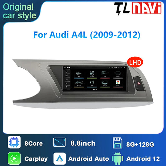 for Audi for A4 A4L A5 B8 2009-2012 Android GPS CarPlay Car Radio Auto Player Screen