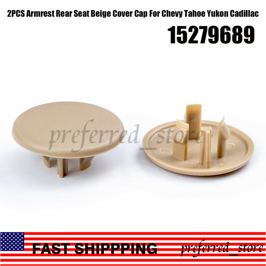 2 Beige Rear for Seat Armrest Bolt Caps 2007-2018 for Suburban Jimsey for Yukon Territory v