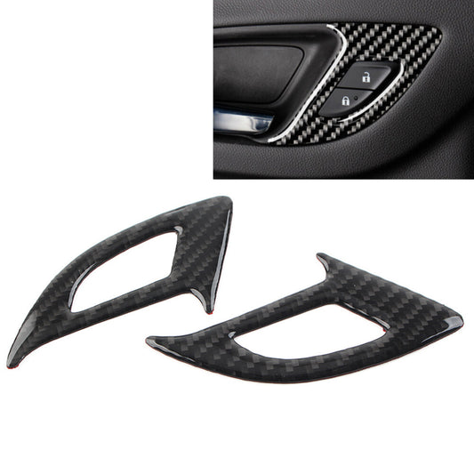 2x Car Door Switch Panel Cover Carbon Fiber Black for Chevrolet Equinox 17-22