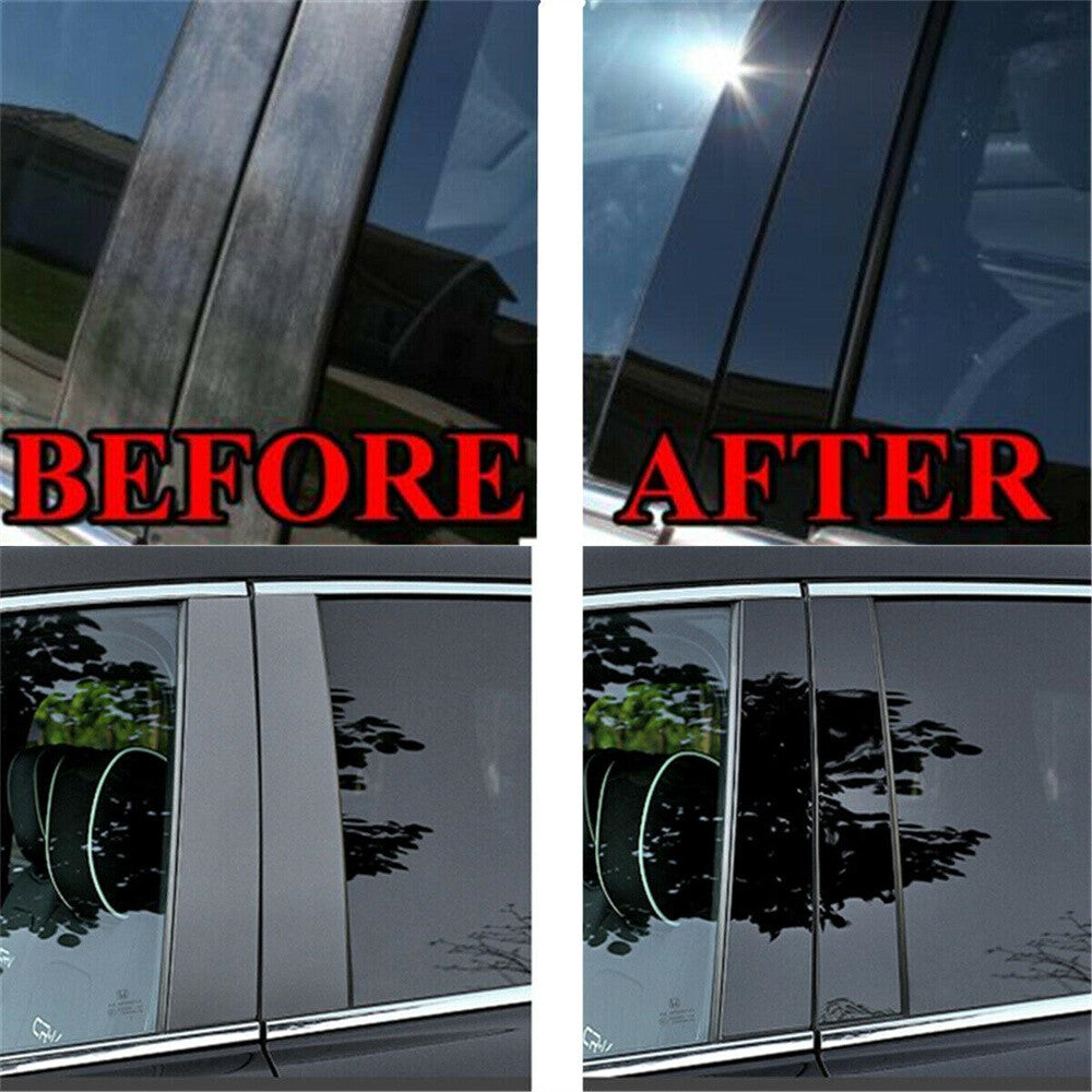 6x ABS Gloss Black Door Pillar Cover Trim Posts For 06-11 for Benz ML350 ML550 W164 Q
