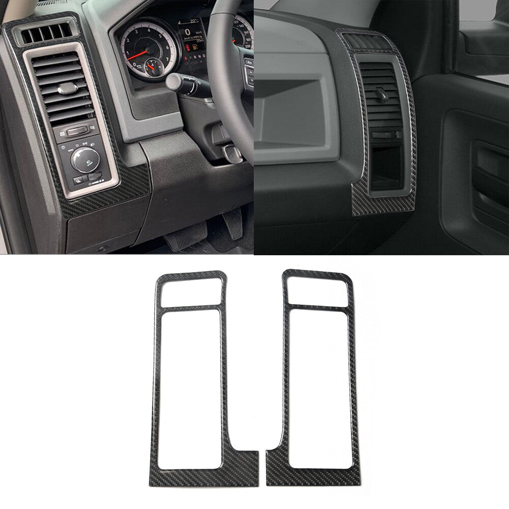 2Pcs Red Carbon Fiber Rear Center Console Cover Trim for Hyundai Azera 2006-2011 v