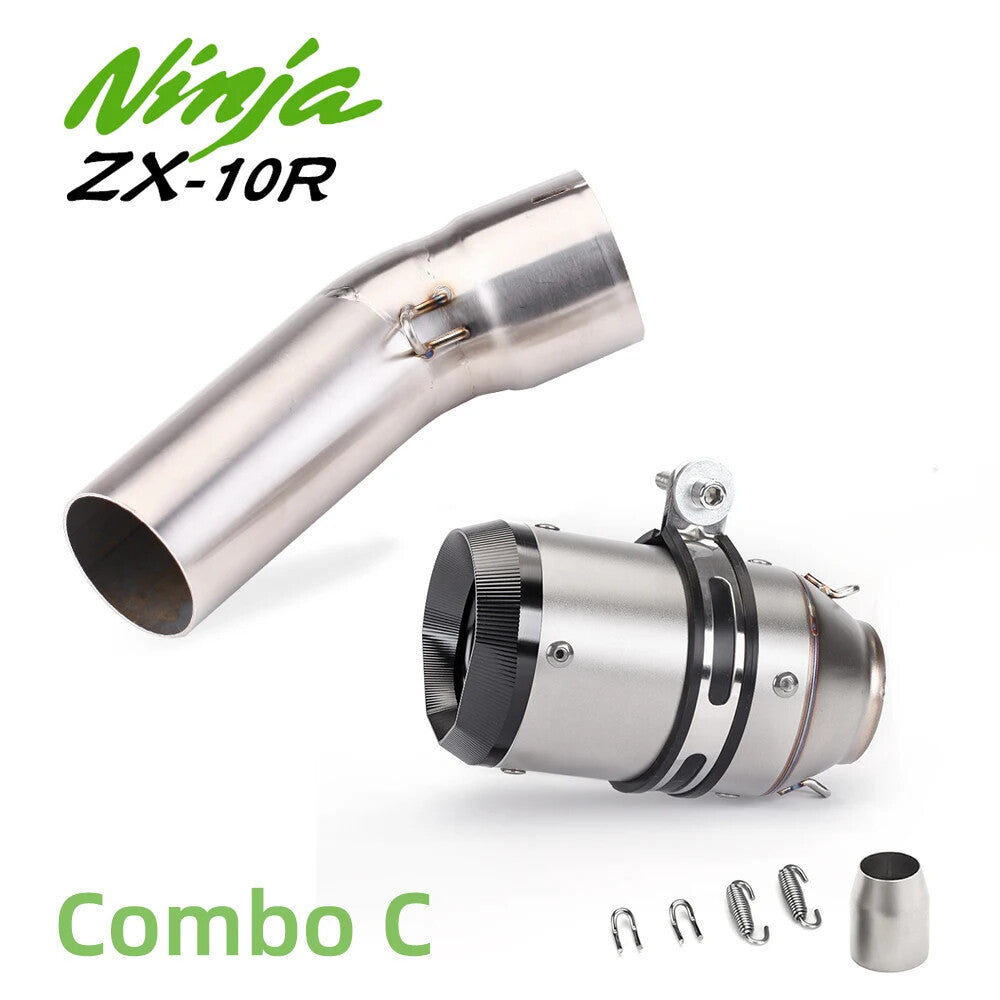 Muffler With 51mm Tail Pipe Exhaust Middle Pipe Escape for Kawasaki ZX10R 2008-2020