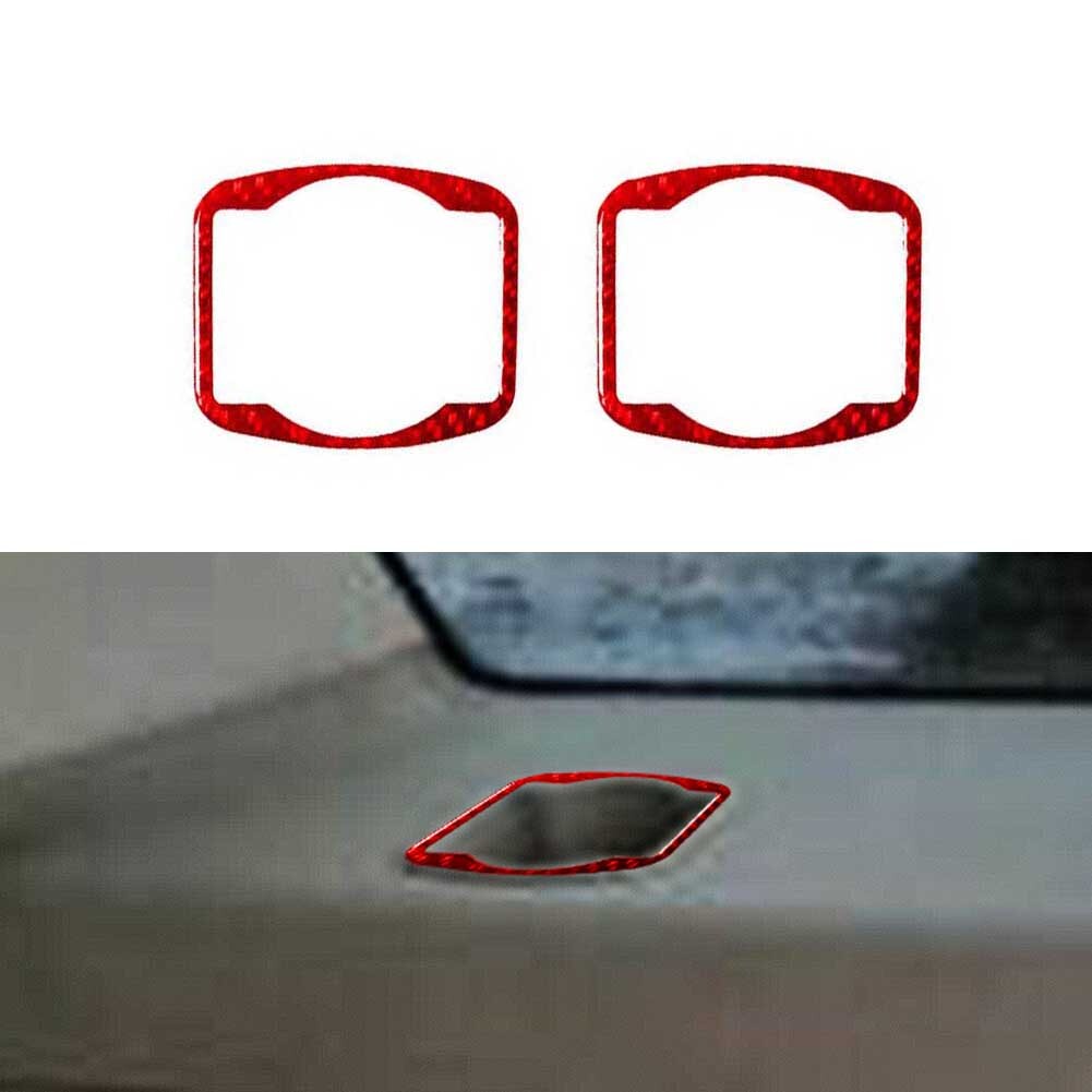 Red Carbon Fiber Heated Seats Surround Trim For Outlander 2014-2016 v