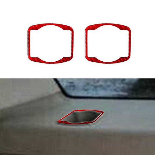 Red Carbon Fiber Heated Seats Surround Trim For Outlander 2014-2016 v