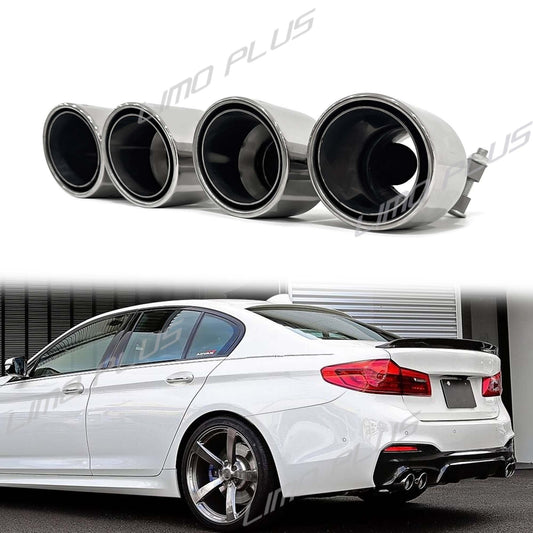 Dual Exhaust Tips Chrome for BMW G30 525i 528i 530i M-Sport 2017-2023 Q