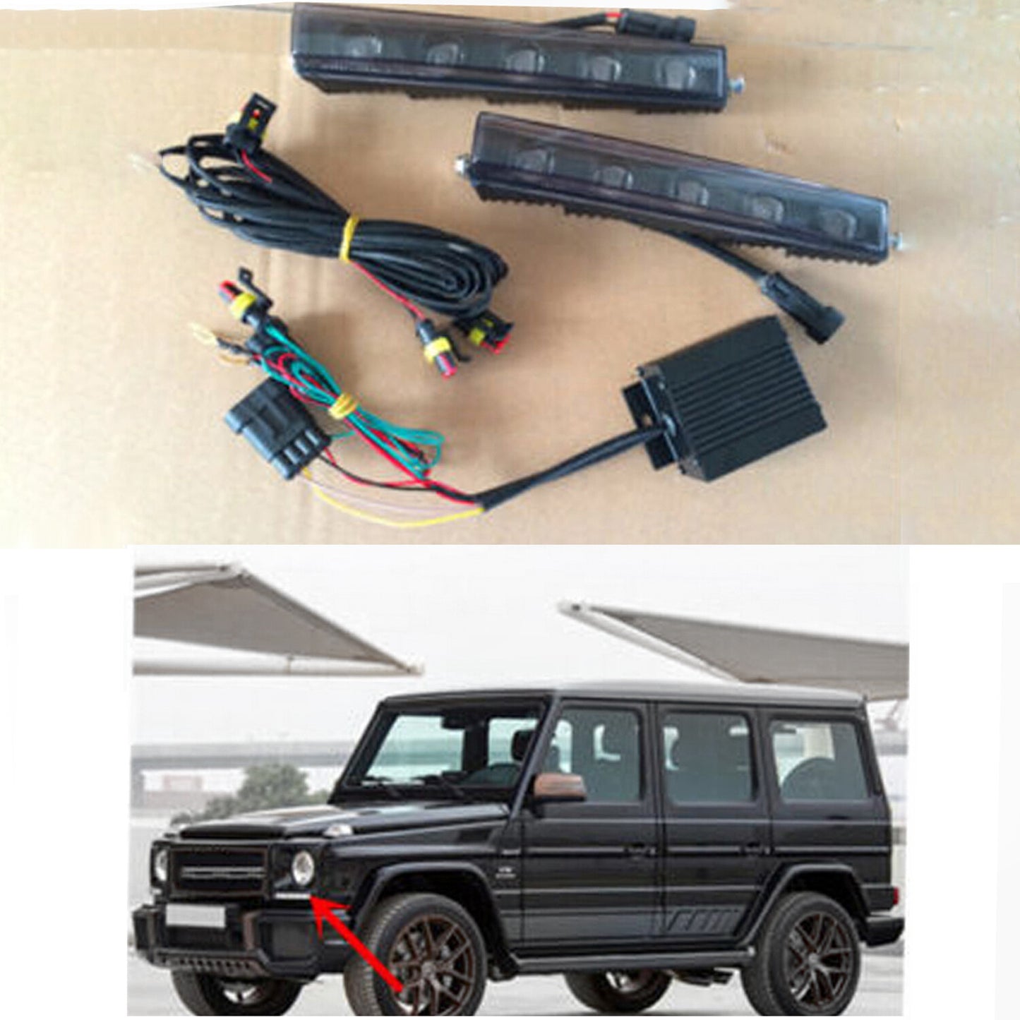 2Pcs W463 LED Daytime Runnig Light DRL for Mercedes-Benz G class G550 G500 DHL