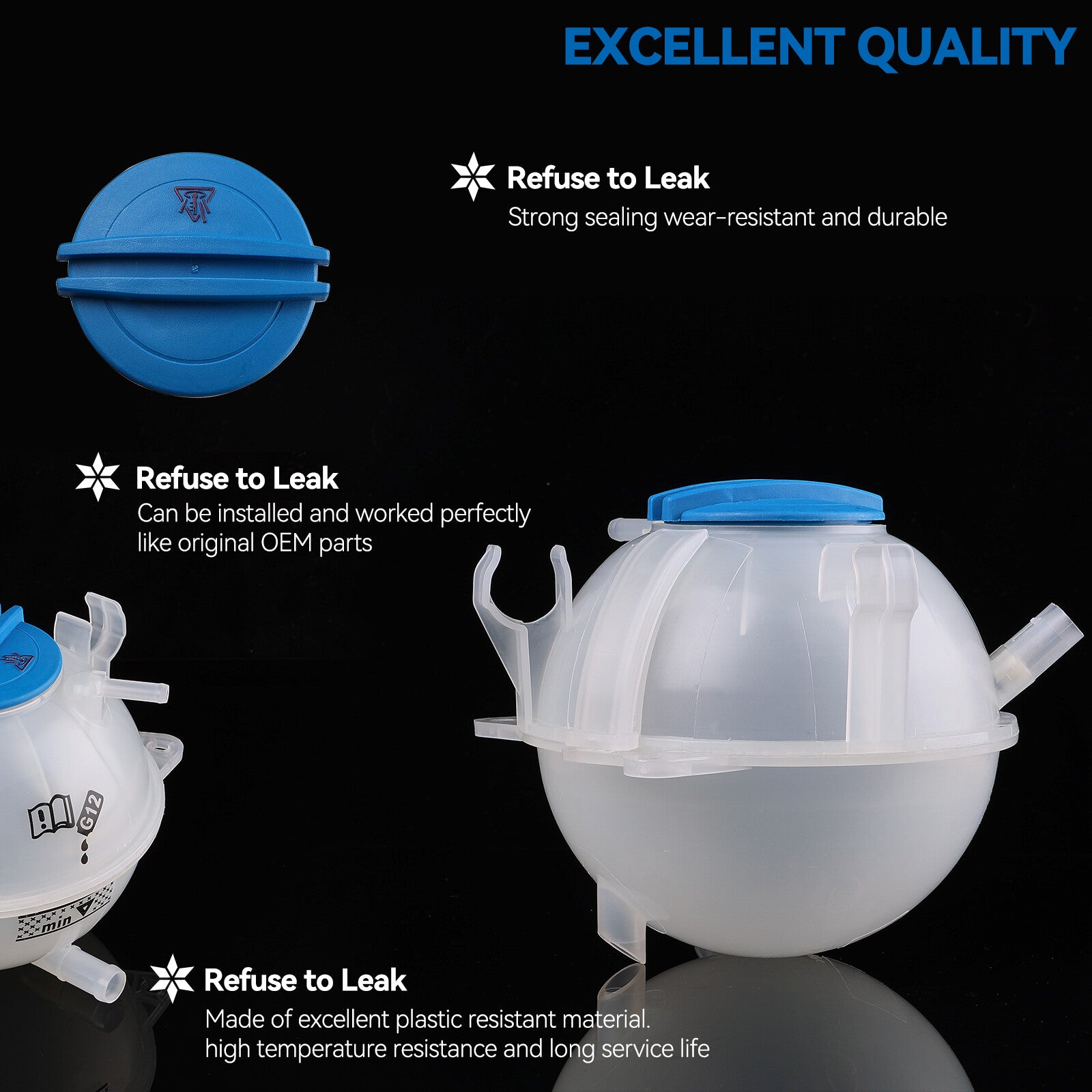 Coolant Expansion Header Tank Bottle + Cap for VW for Golf Mk5 Mk6 CC for AUDI A3 TT Q3 Q
