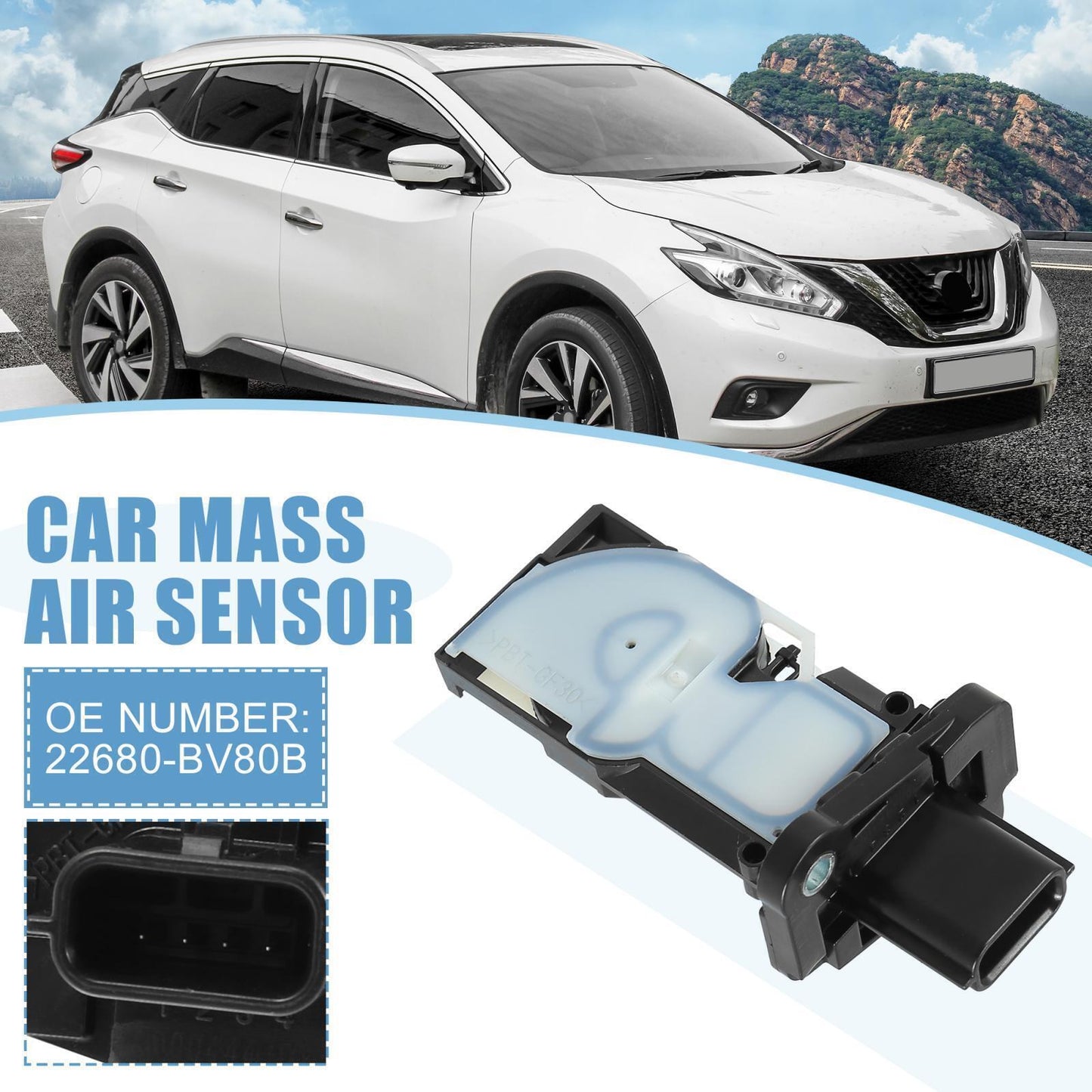 New mass airflow sensor for Altima Juke Sentra Rogue Pathfinder 22680-BV80B n