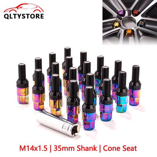 20x M14x1.5 Wheel Lug Bolt 35mm Shank Cone for Seat Stud for Most Aftermarket Color Q