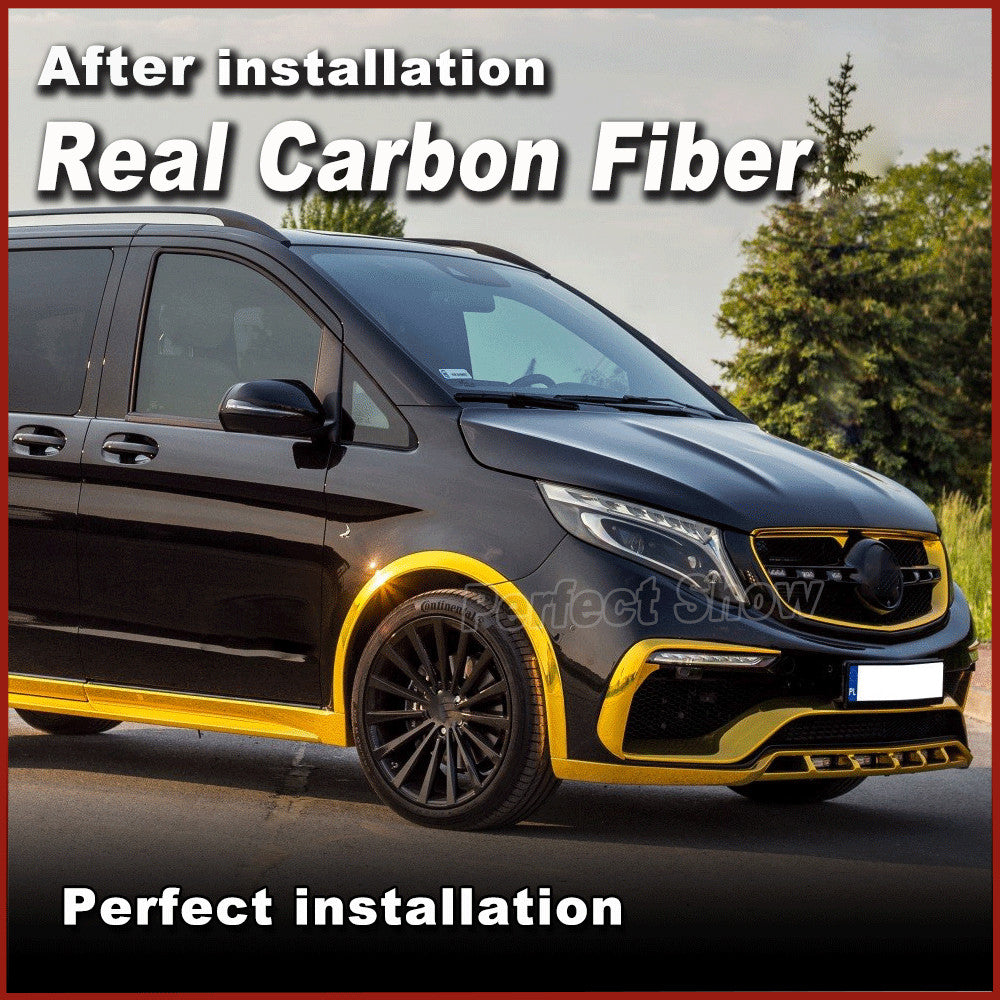 for Benz W447 2015-2019 Dry Carbon Fiber Front Bumper Bonnet Engine Hoods Cover
