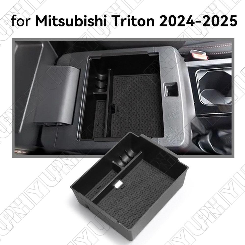 Fits For 2024-2025 for Mitsubishi Triton Storage Box Central Armrest Tray Black Q
