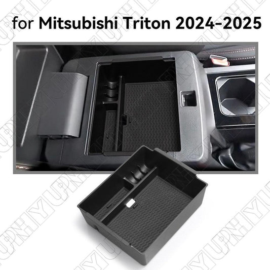 Fits For 2024-2025 for Mitsubishi Triton Storage Box Central Armrest Tray Black Q