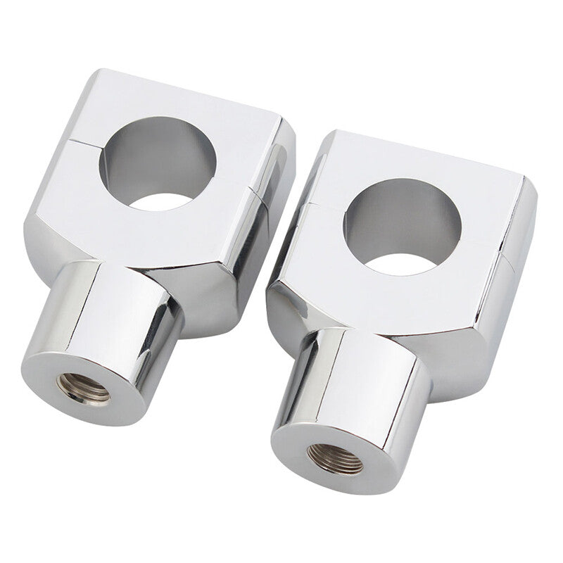 2-Piece Motorcycle 1-inch Handlebar Stem Mount Chrome-Plated L&R Fits for Suzuki Marauder 800 1600 Q
