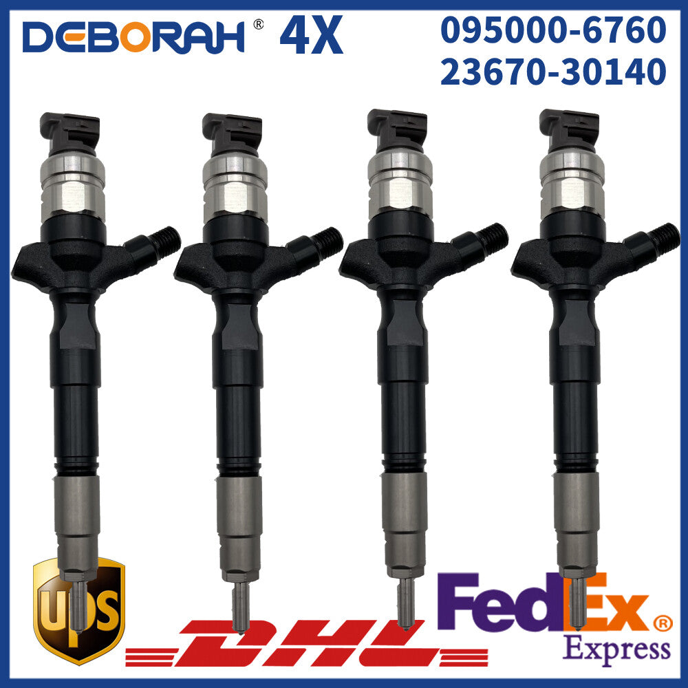 4X Fuel Injector 095000-6760 23670-30140 2367030140 for Toyota Hilux LandCruiser
