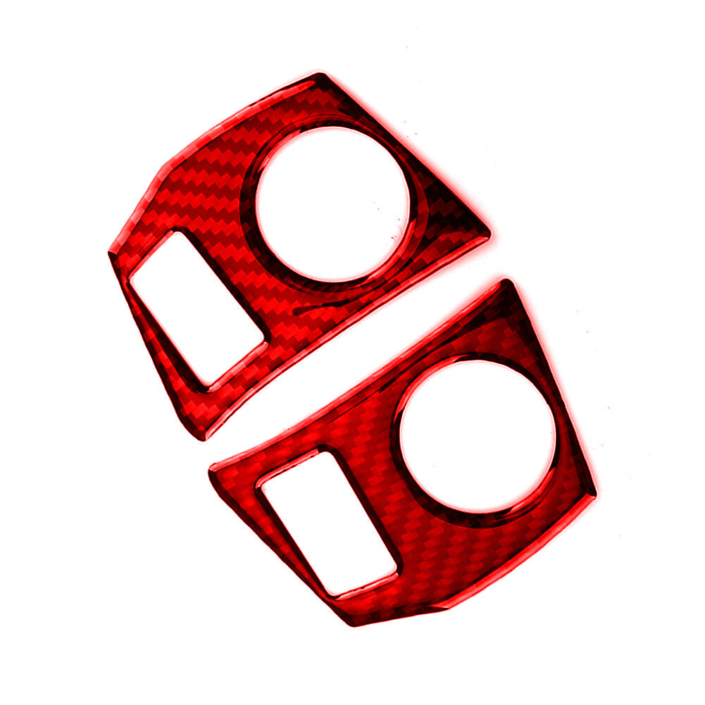 Red Carbon Fiber Interior Steering Wheel Buttons Trim for Toyota for Corolla 2014-18