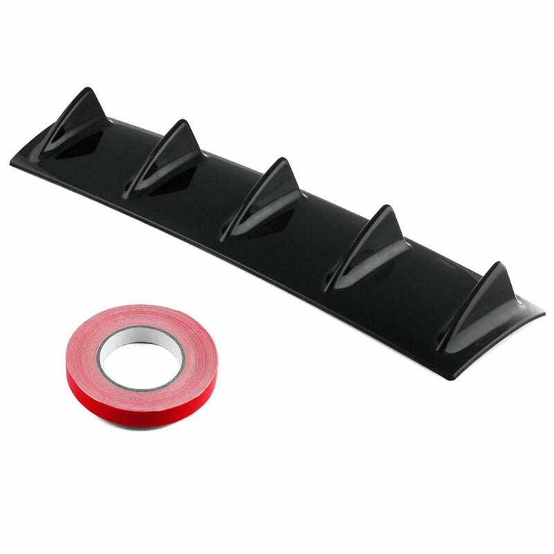 23'' x6'' Black Car Rear Bumper Diffuser Shark Fin Add-on Splitter Spoiler Lip