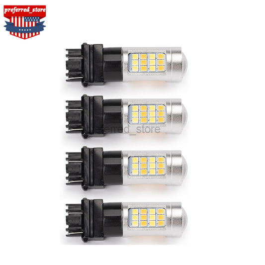 4-pack white amber 3157 LED parking turn signals suitable for 2020 for Mustang v