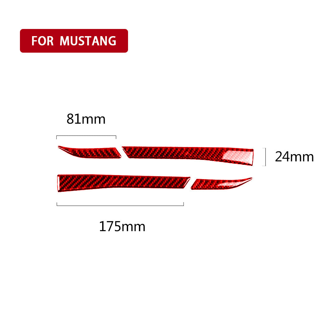 Red Carbon Fiber Side Rearview Mirror Mouldings Cover for Ford for Mustang 2015-2022